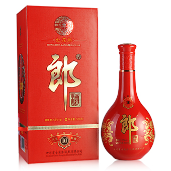 53°十年红花郎酒500ml(双瓶套装)图片