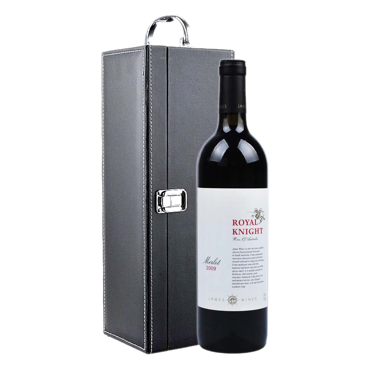 澳洲詹姆士皇家骑士美露干红葡萄酒黑色礼盒装