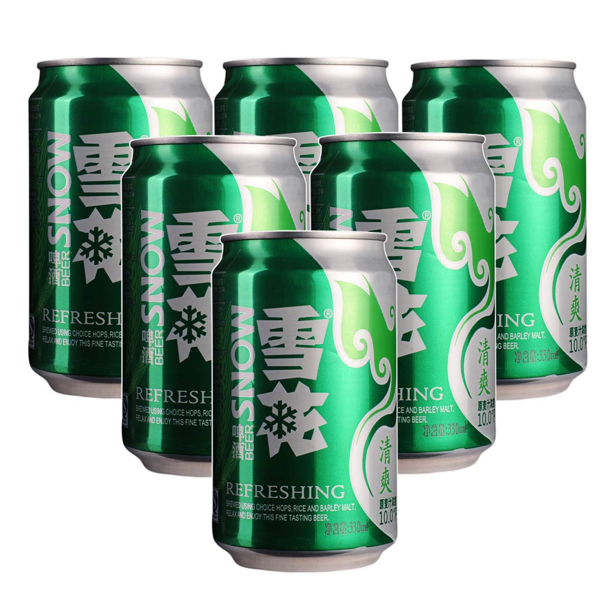 雪花清爽啤酒330ml(6瓶套装) (3.3%Vol):化妆品