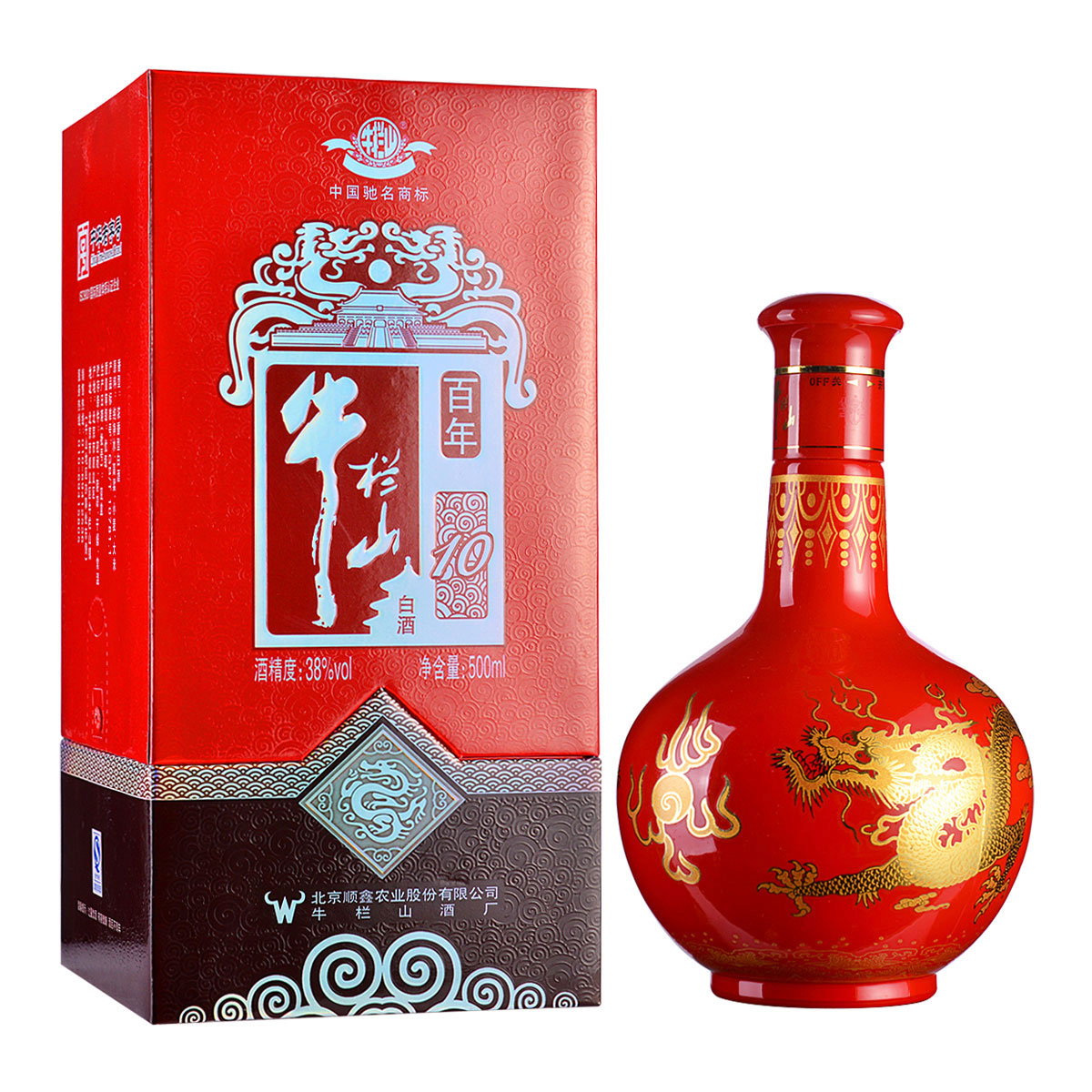 38牛栏山百年红10500ml2018年