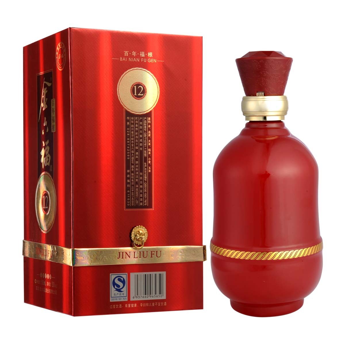 50金六福百年福根12年500ml