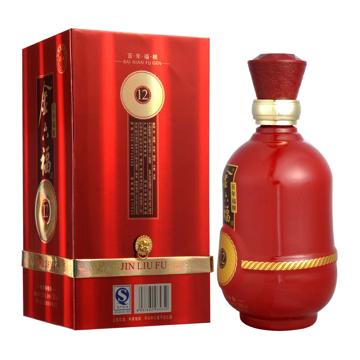 50金六福百年福根12年500ml